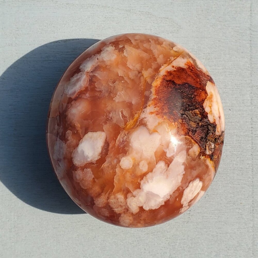 Flower Agate Palm Stone (D)